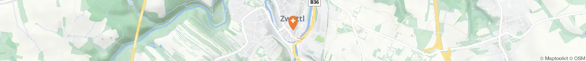 Kartendarstellung des Standorts für Apotheke Zum schwarzen Adler in 3910 Zwettl